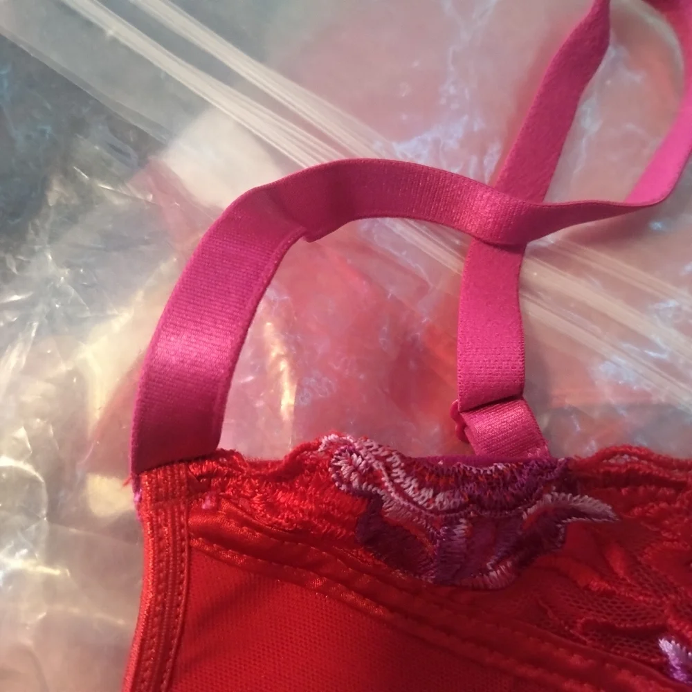 Rene Rofe Red Lace Bra - Picture 5 of 8